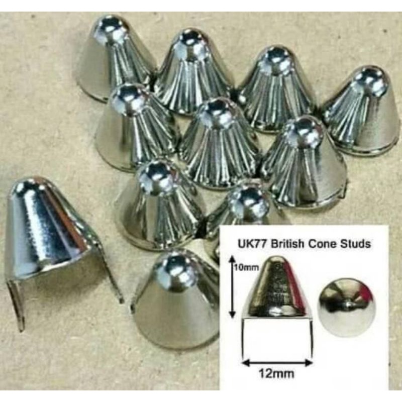 UK STUDS CONE / SPIKE IMPORT UK 12mm isi 500pcs