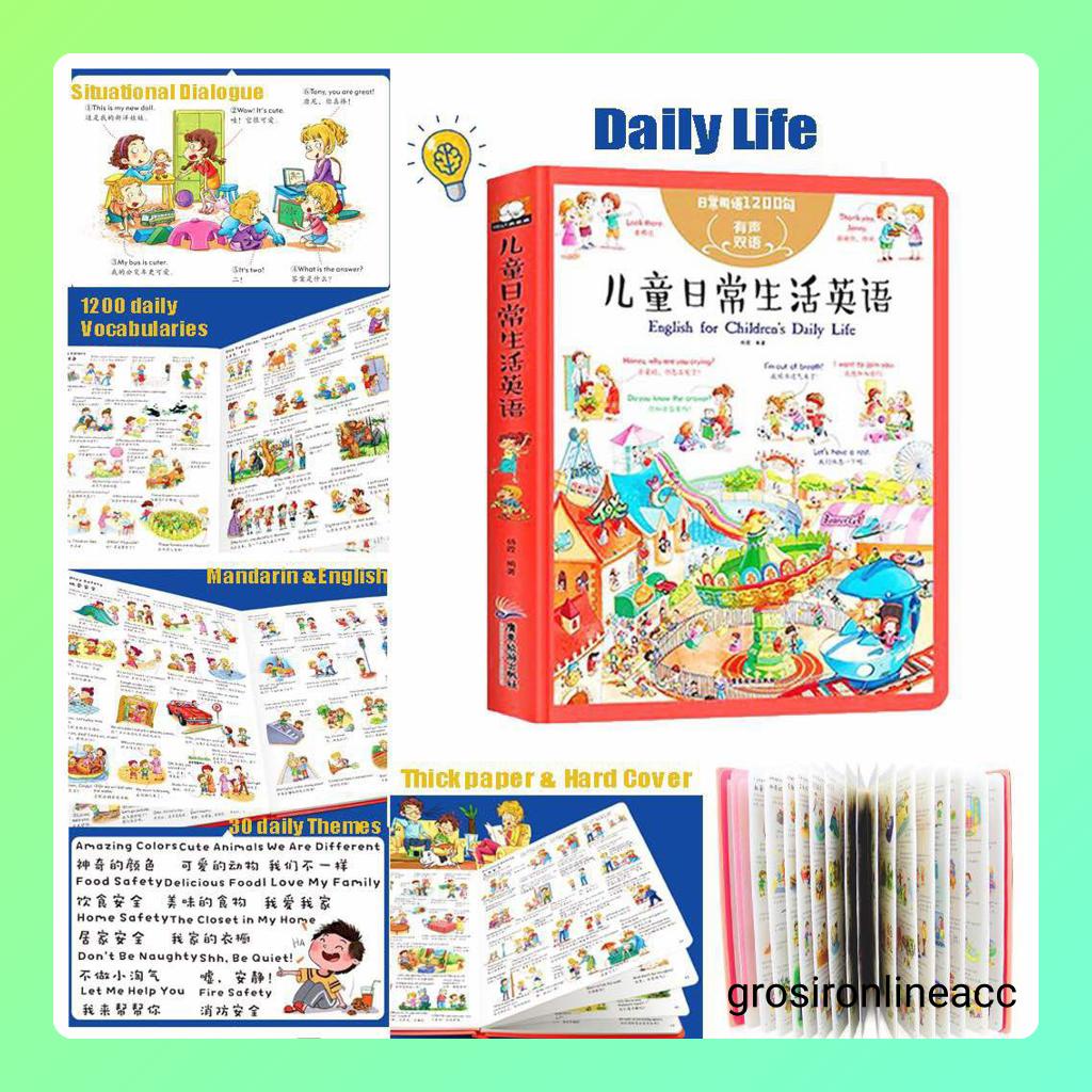 L Story Book kids Anak Belajar English Mandarin Scan QR Code Bilingual cover warna buku