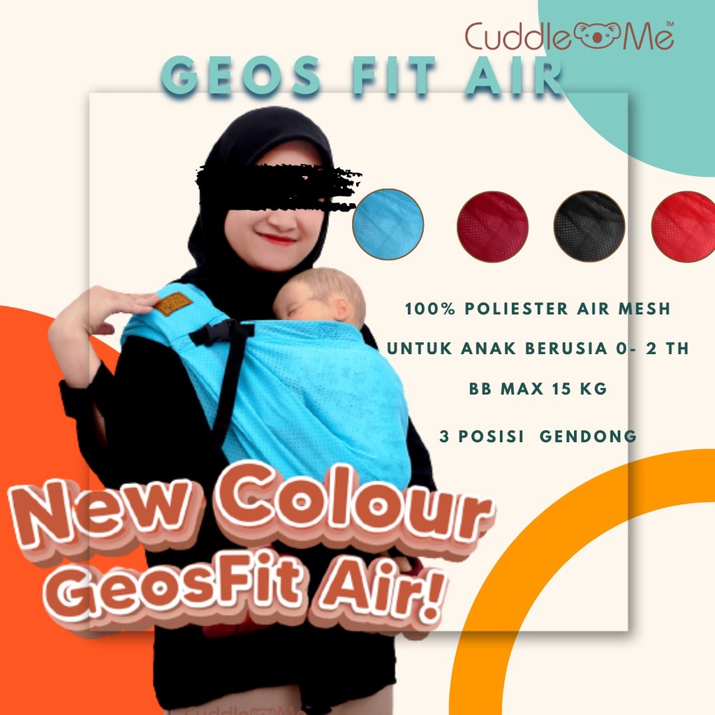 Gendongan Bayi Newborn CuddleMe Geos Fit Air Mshape 3 Posisi Gendong SNI Nyaman Praktis Ergonomis