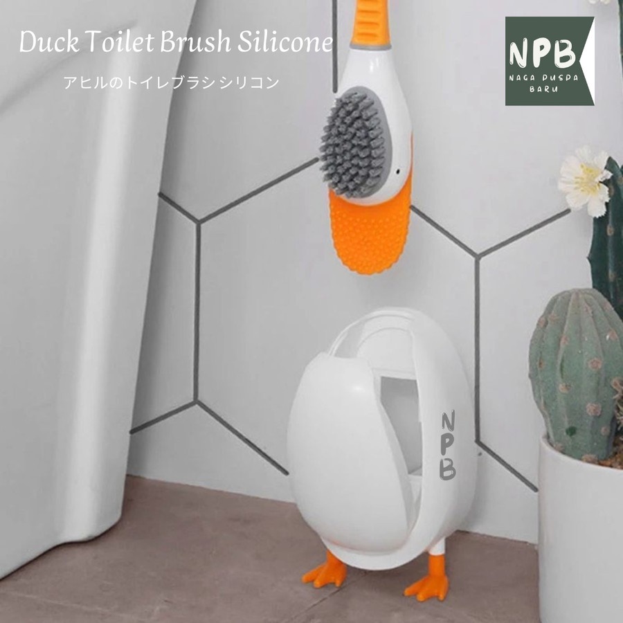 NP Sikat Toilet Bebek Dengan Bulu Silikon - Duck Toilet Brush Silicone