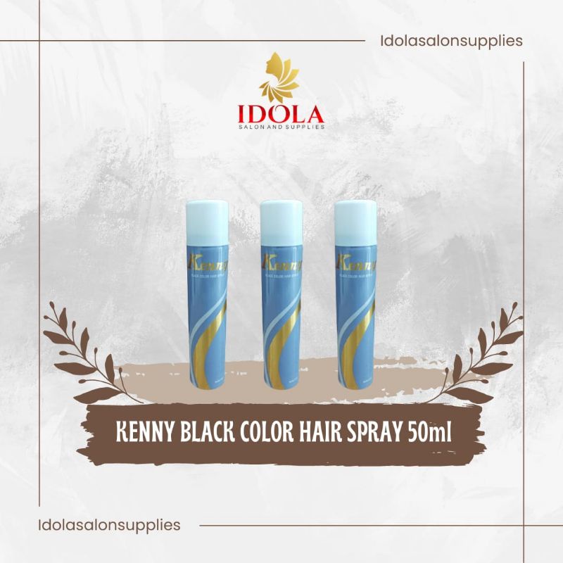 Kenny Black Color Hair Spray - Hair Spray Warna Hitam 50ml