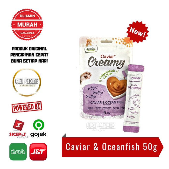 Dentalight Caviar Creamy 50g Snack Kucing Creamy Cat Treats