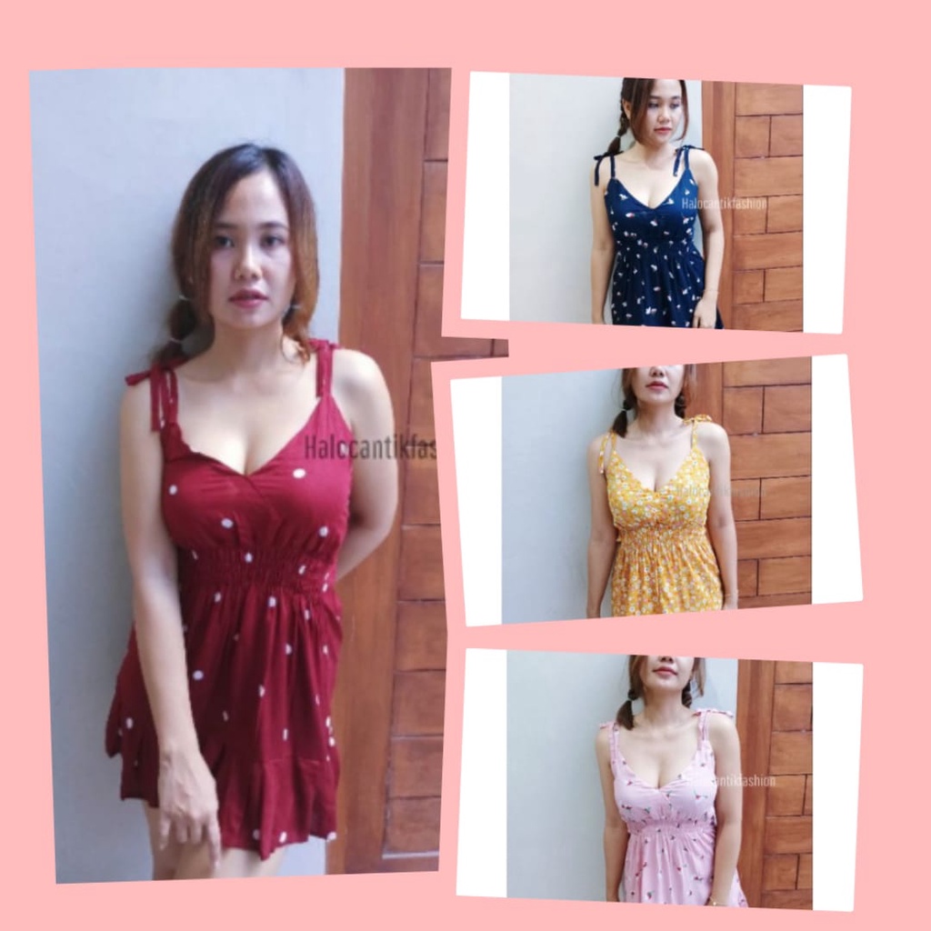 Mini Dress phloxy Tali Pita Motif Daster Bali Rayon Adem