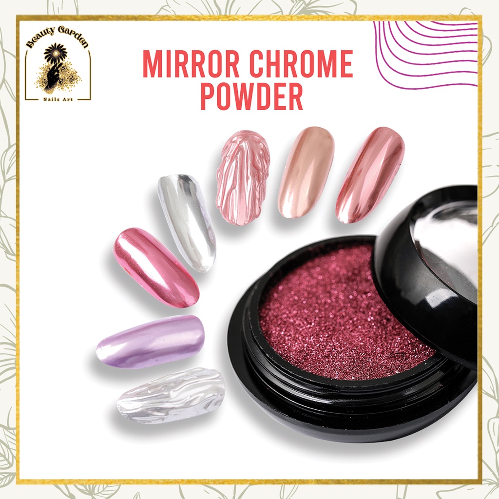 [ COD ]  MIRROR CHROME POWDER / DEKORASI NAILART BUBUK CHROME NAIL ART