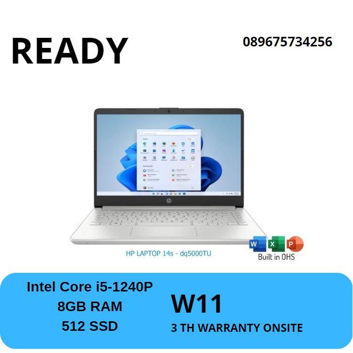 HP LAPTOP 14s-dq5000TU i5-1240P / 8GB / 512GB SSD / W11