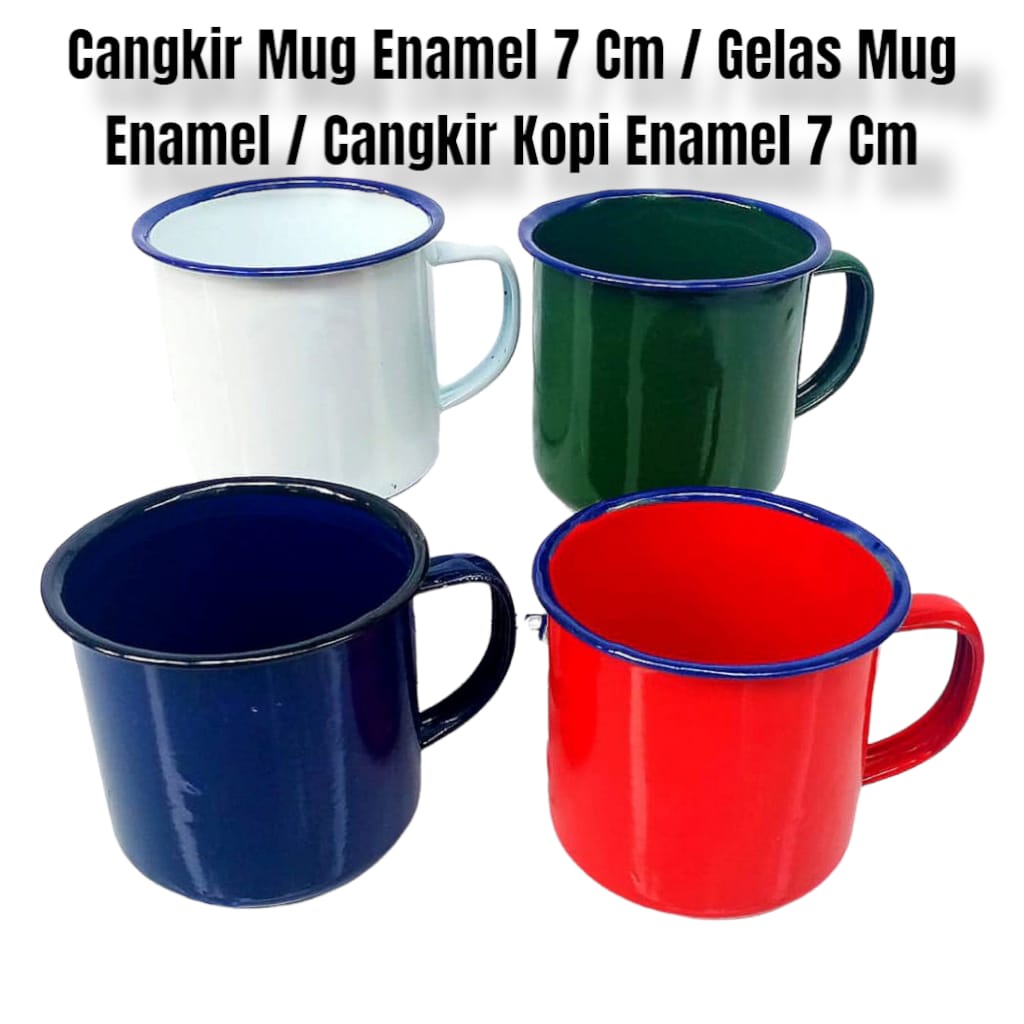 Gelas / Cangkir / Mug Gunung Enamel set 4 warna Ukuran 7cm 100% ORIGINAL