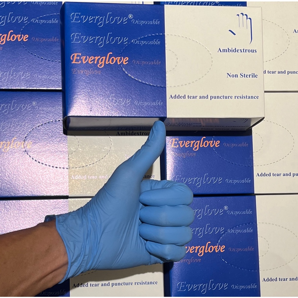 Nitrile Sarung Tangan Nitril Karet Latex Gloves Non Powder ORIGINAL 100% Glove