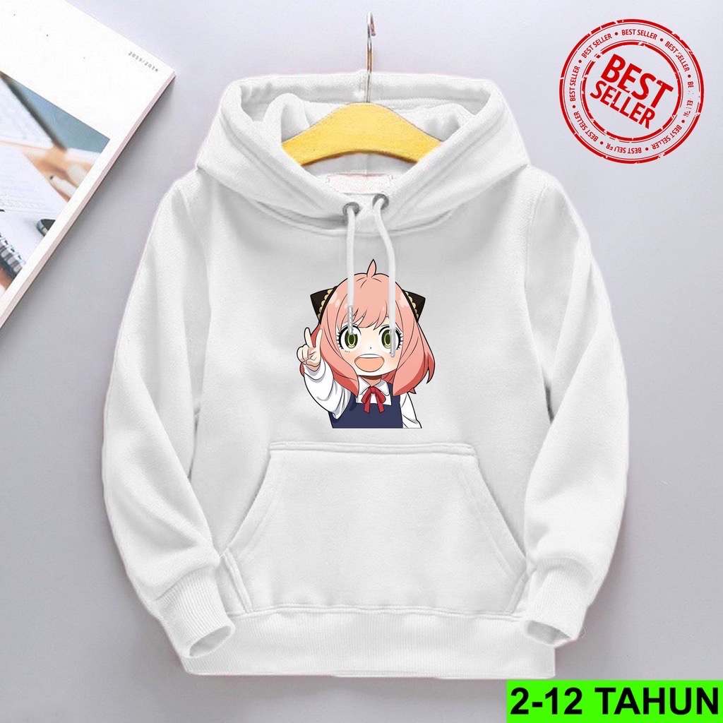 ANYA FORGER Jaket Hoodie Anak Viral II Jumper Hoodie Anak  ANYA FORGER  II Sweater Hoodie Kids Sz M - XL ( Laki Laki &amp; Peremepuan )