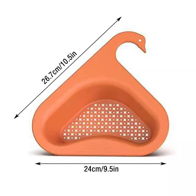 ACCFASHIONMURAH Rak Tirisan Sudut Wastafel Segitiga Bentuk Angsa High Quality / Keranjang cuci sayur saring/Wadah Saringan Pembuangan Sisa Makanan