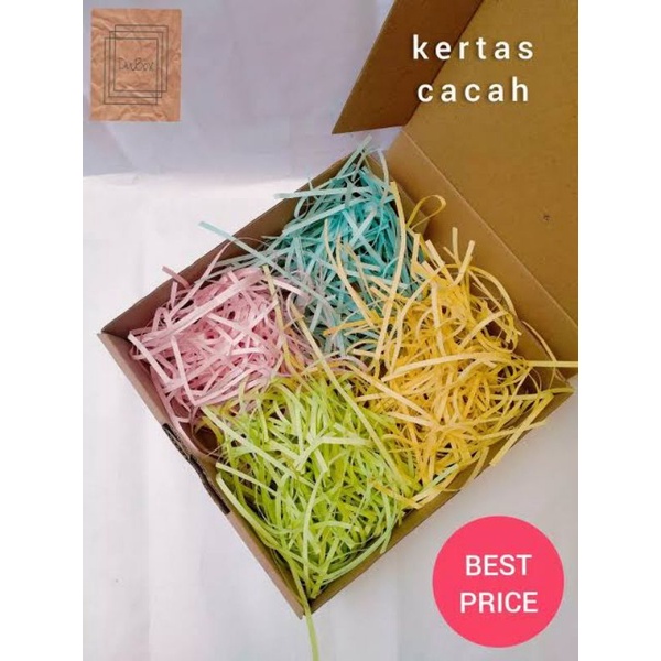 KERTAS CACAH 4 WARNA + BOX Paper Shredder kawur kawul kertas potong