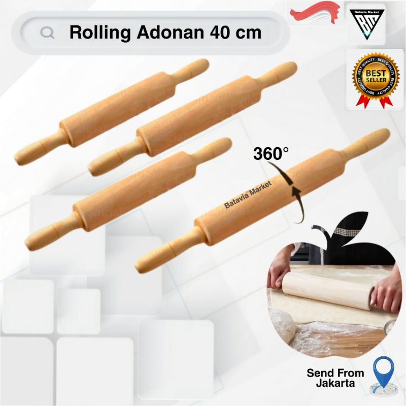Roll Kue Kayu Pinus Panjang 30 cm / Rolling Adonan
