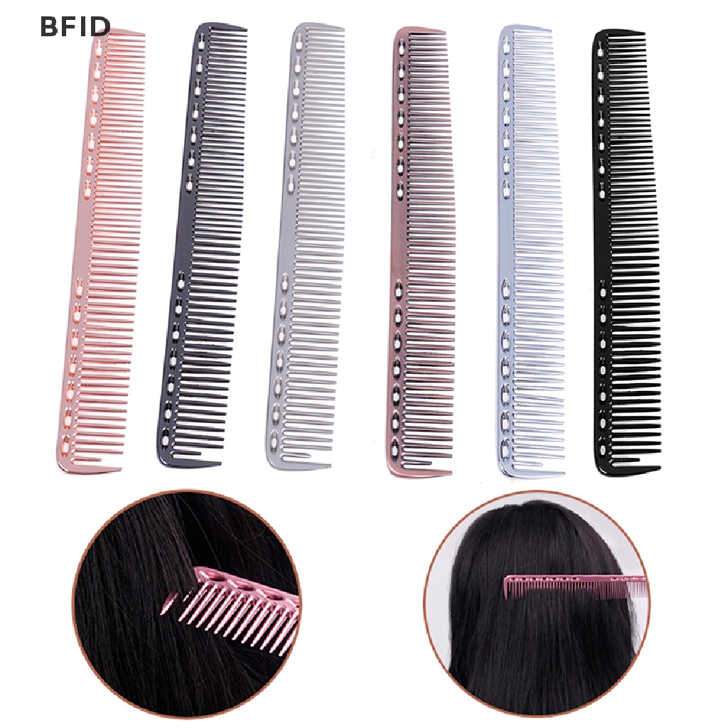 [BFID] Sisir Penata Rambut &amp; Pangkas Rambut Logam Aluminium Salon Profesional Anti Statis [ID]