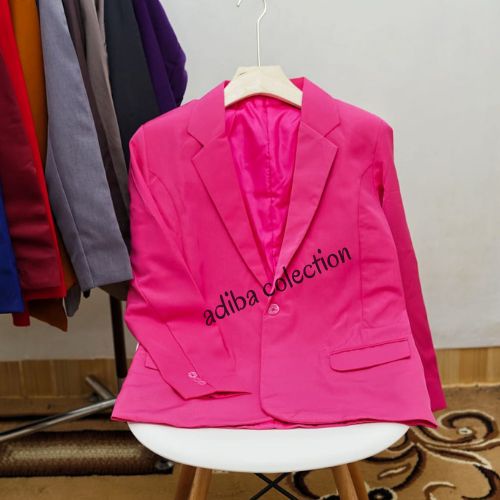 Pakaian Formal Wanita Hijab / Jas Blazer Cewe Terbaru /Terkini /Terlaris 2023 / Blejer Pink Fanta /M