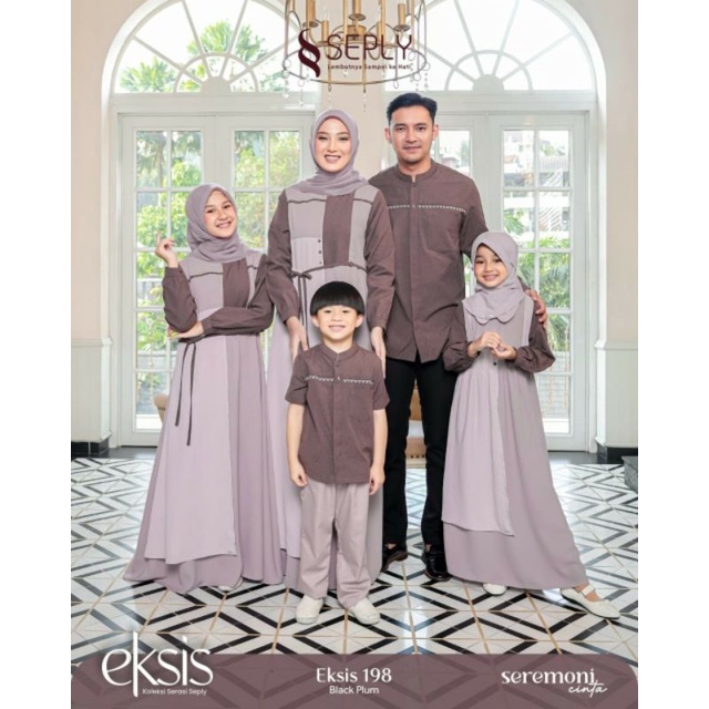 Gamis anak sarimbit keluarga selia 120 blackplum ORI by seply