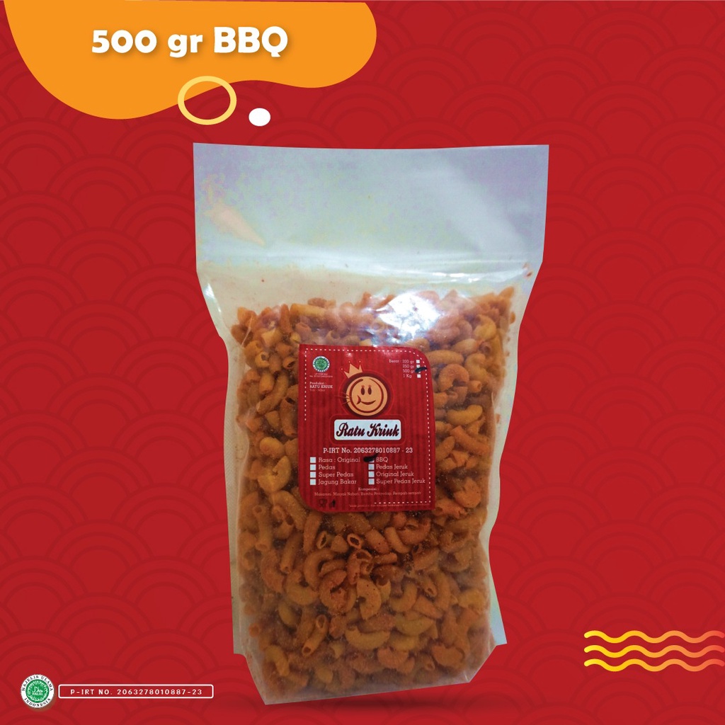 

Makaroni Barbeque 500gr Ratu Kriuk