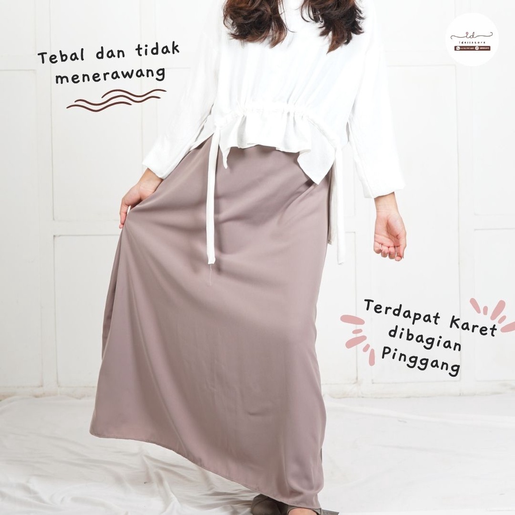 Idellstore - Naira Plain Skirt Model A Rok Polos Tebal Ringan Affordable Premium Quality Rok Span Rok Kekinian Terbaru
