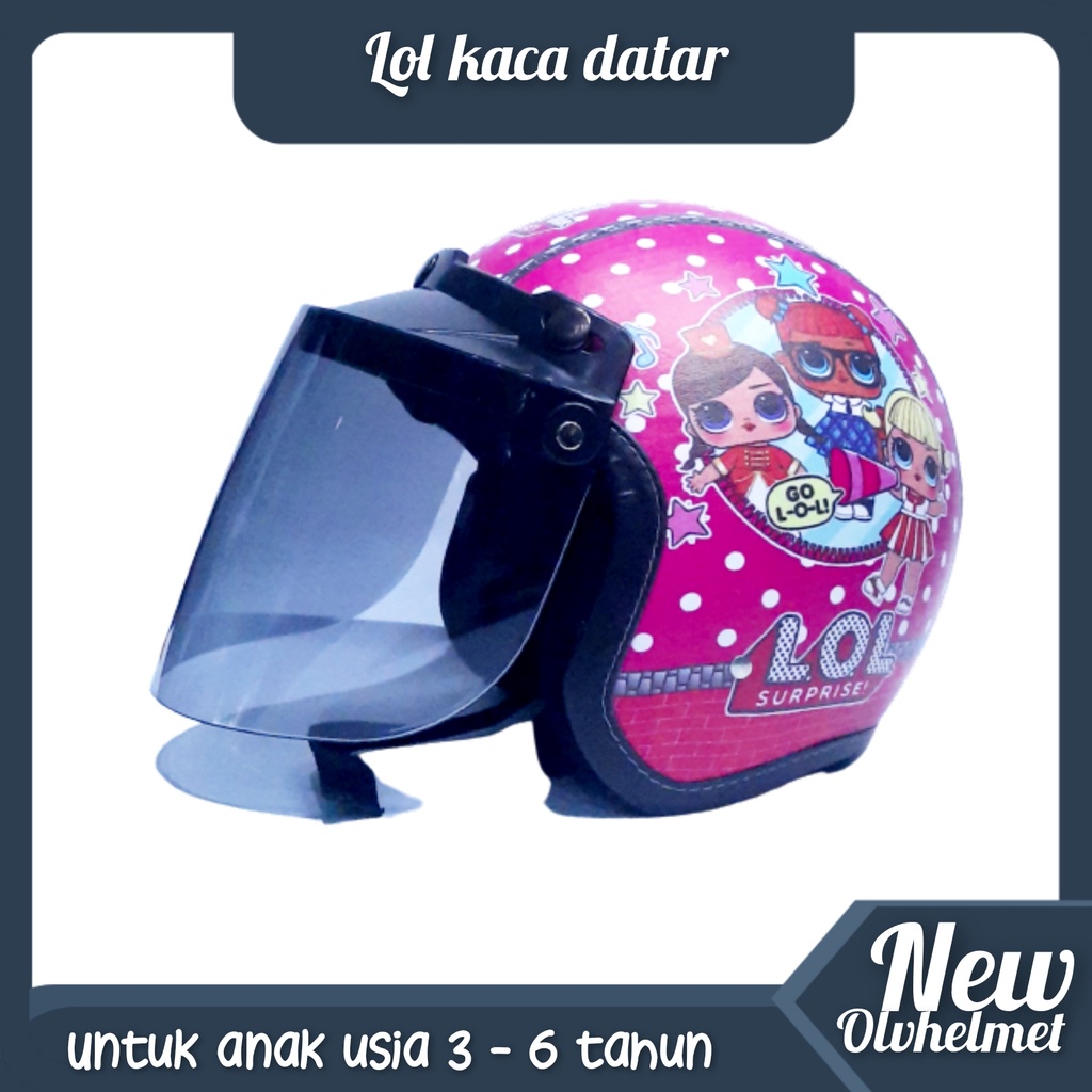 HELM BOGO ANAK KARAKTER 3 - 5 TAHUN KACA DATAR SNI FREE PACKING