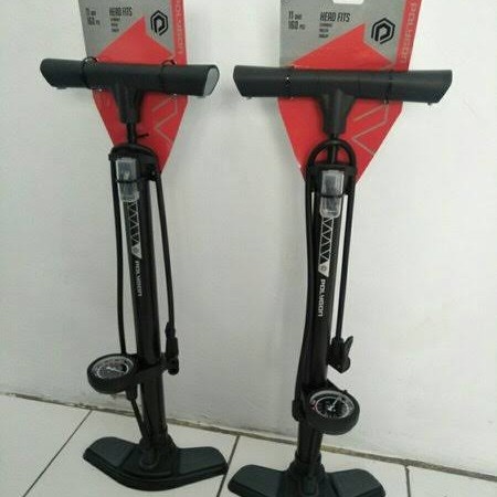 Aksesoris Polygon Pompa Sepeda Twin Valve Ukuran Besar 160 Psi