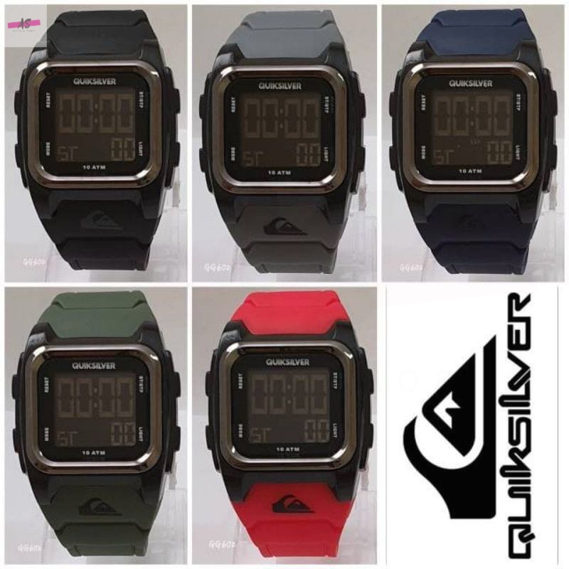 ORIGINAL JAM TANGAN PRIA DIGITAL SPORTY QUIKSILVER DIGITAL SEGI KARET