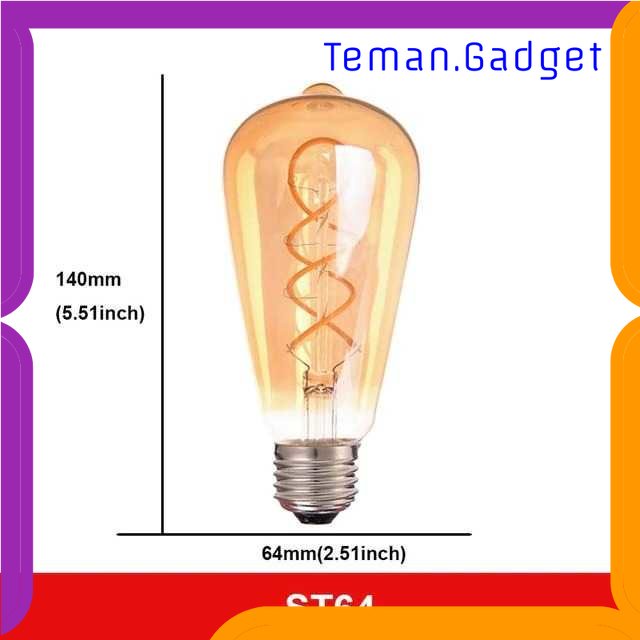 TG - LMP Grensk Lampu Pijar Filamen Bohlam Edison E27 Dimmable Warm White 4W - ST64