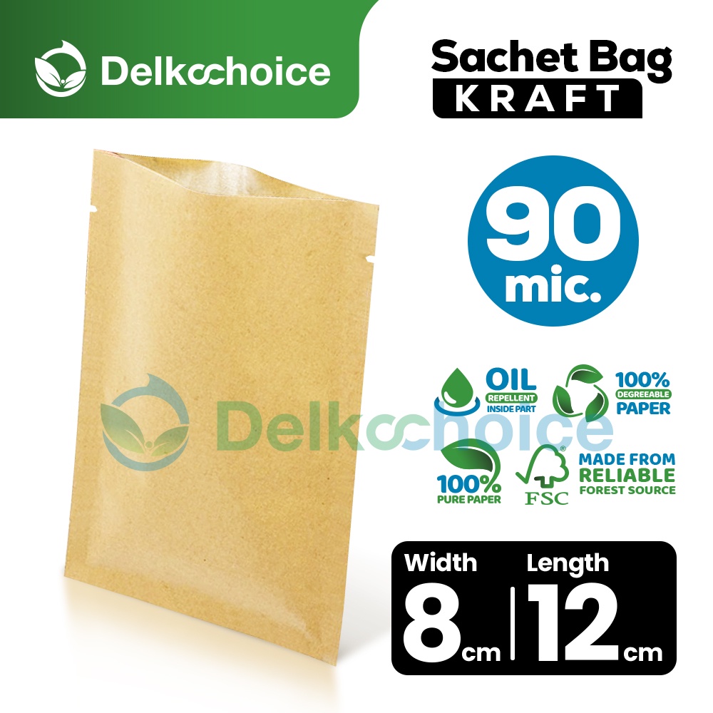 Kemasan Saset Bag Kraft Paper Sachet 8x12 Non Ziplock