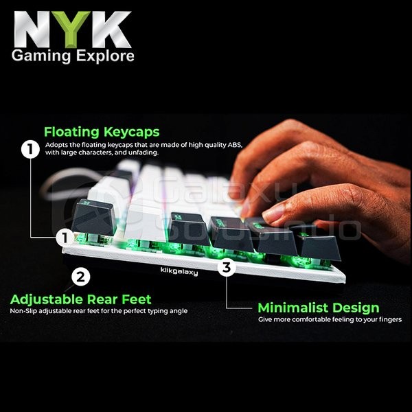 NYK KEYBOARD GAMING EZALOR MKN-01 GREY WHITE (KB GNM01-3)