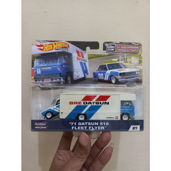 Hotwheels Datsun 510 team transport fleet flyer