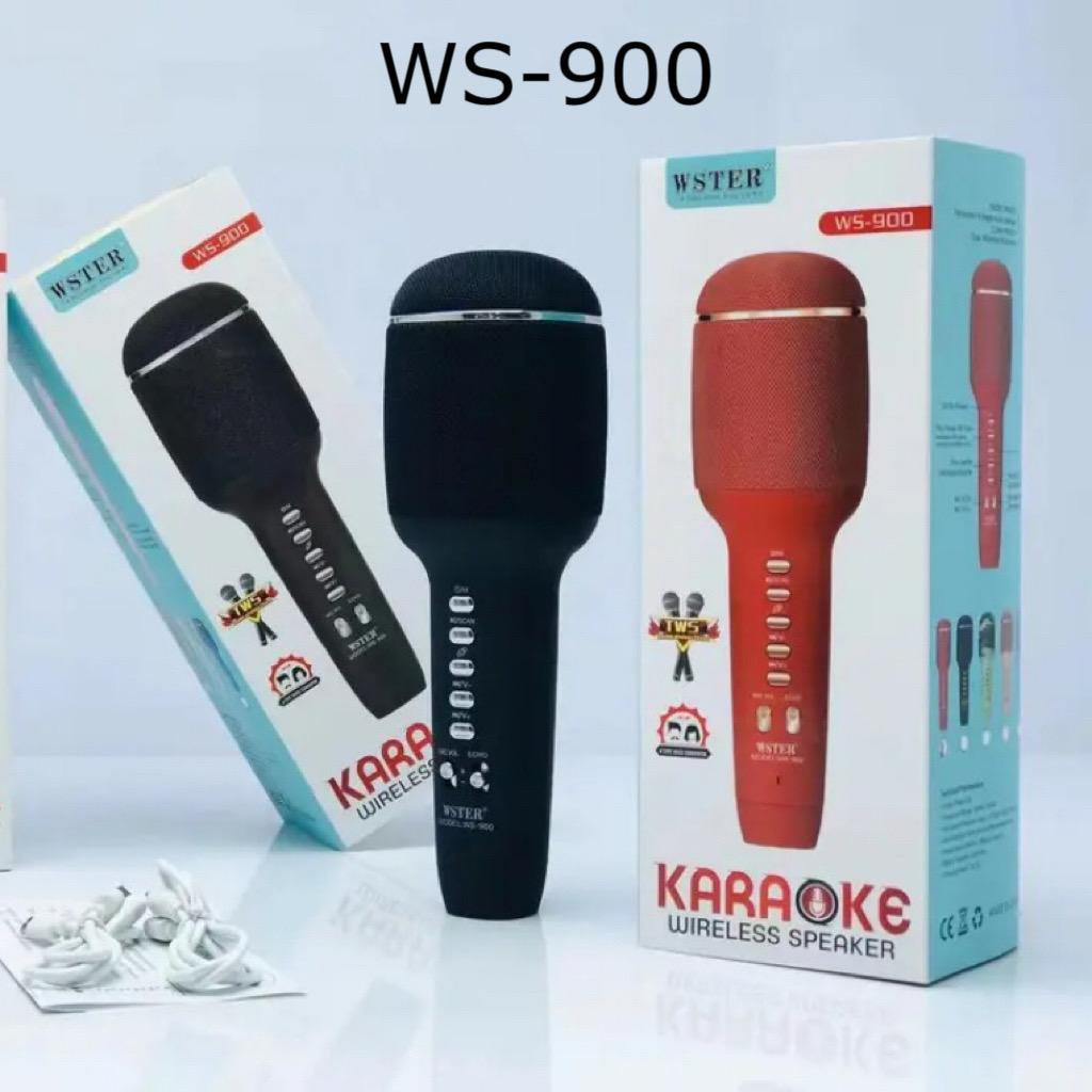 Mic Karaoke WSTER WS900 Mic Karaoke Mikrofon Original Wireless Bluetooth Mic Genggam Microphone Karaoke Bluetooth Wster WS 900 Original