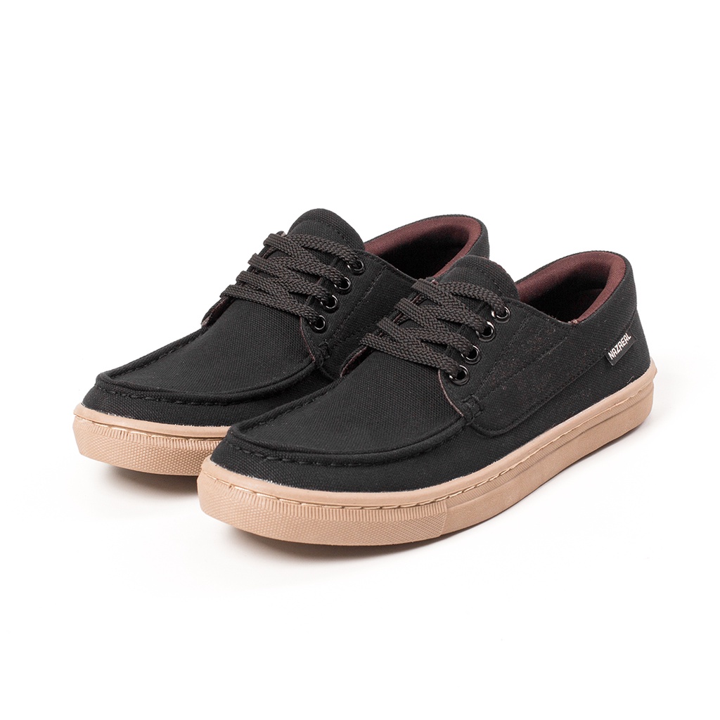 DRACO BLACK CREAM |ManNeedMe x NAZ| Sepatu Sneakers Pria Casual Shoes Mocassin Kets Cowok DIJAHIT ORI