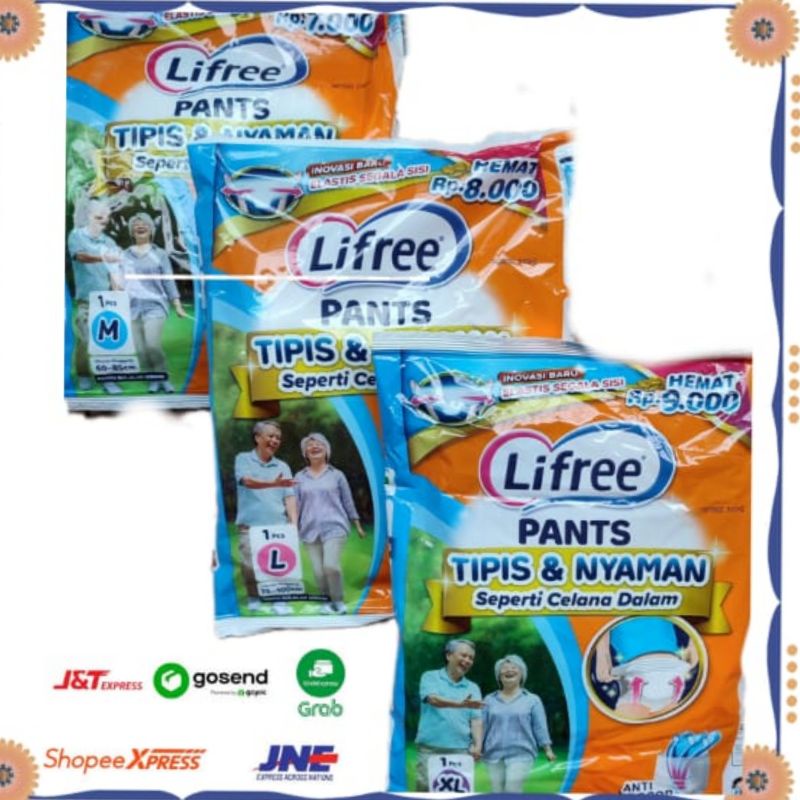 lifree M L XL 1 sachet popok celana pants