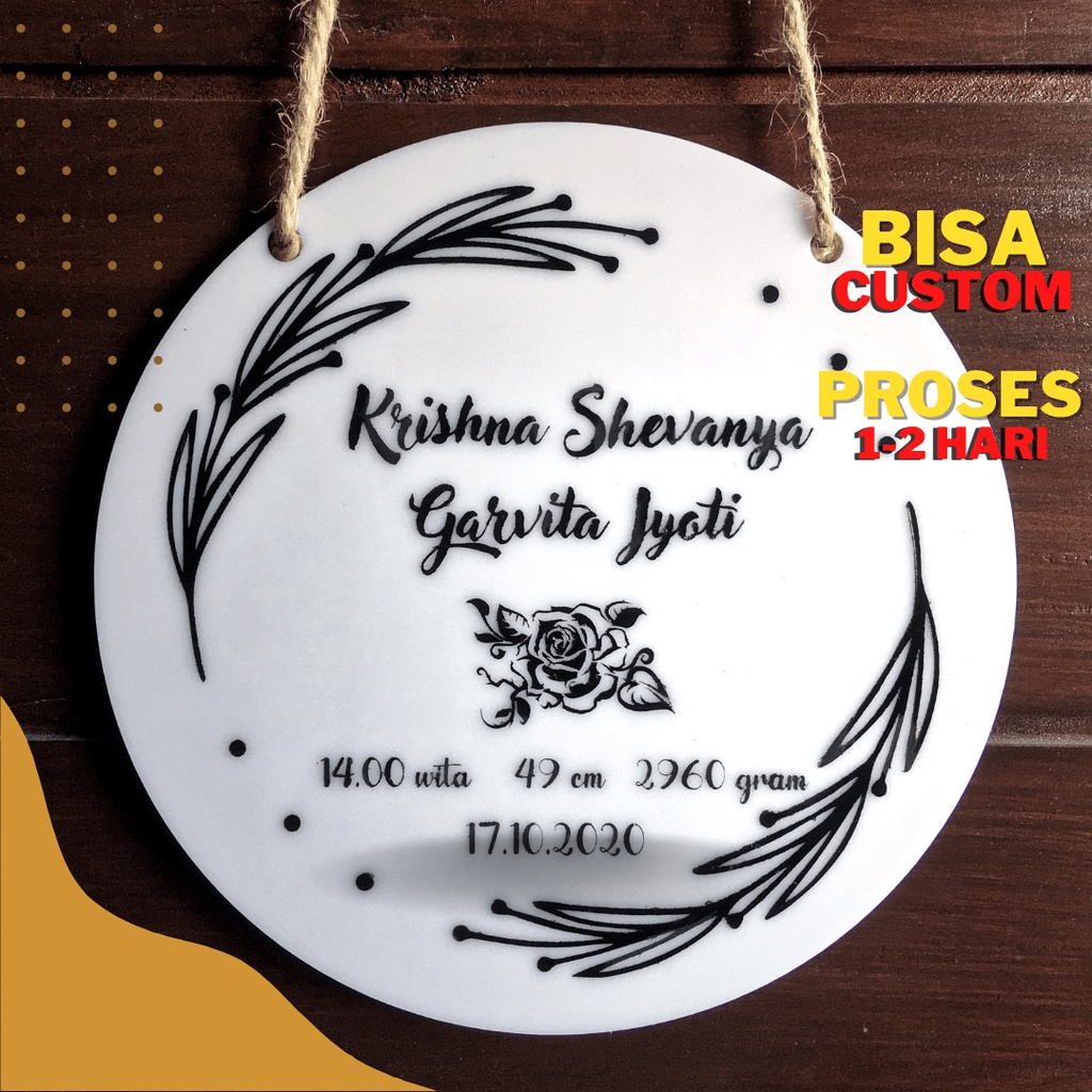 HOSPITAL BOARD ACRYLIC / PAPAN NAMA BAYI / PAPAN NAMA BAYI AKRILIK NEWBORN / KADO LAHIRAN / HADIAH H