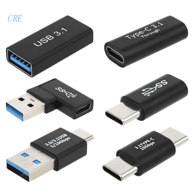 Cre Adapter Super Speed OTG USB C to Type C Male Female Charge Data Converter Konektor Extender Sambungan ConverterDur