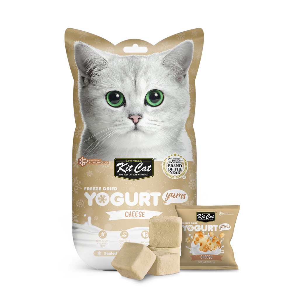 KIT CAT Freeze Dried Yogurt Yums Cat Treat 1 PACK  isi 10pcs (INDIVIDUALLY SEALED)