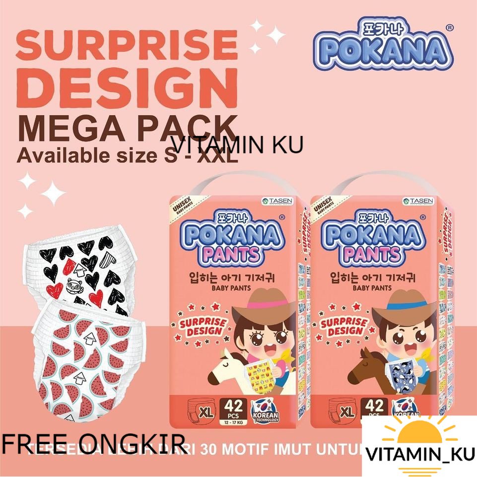 [TERMURAH] POKANA PANTS MEGA PACK S60/M58/L48/XL42/XXL36 VITAMIN_KU