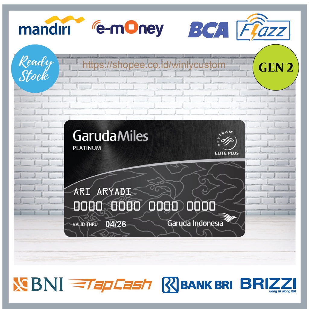 Jual Kartu Emoney E Toll Design Debit Kredit Card Garuda Miles E