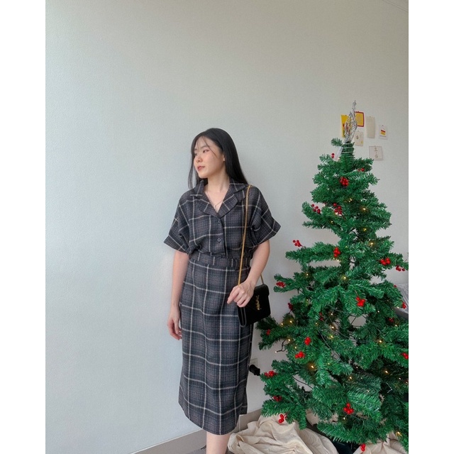 KANON - Avery Flannel Shirt - Kemeja lengan pendek flannel basic casual korean look