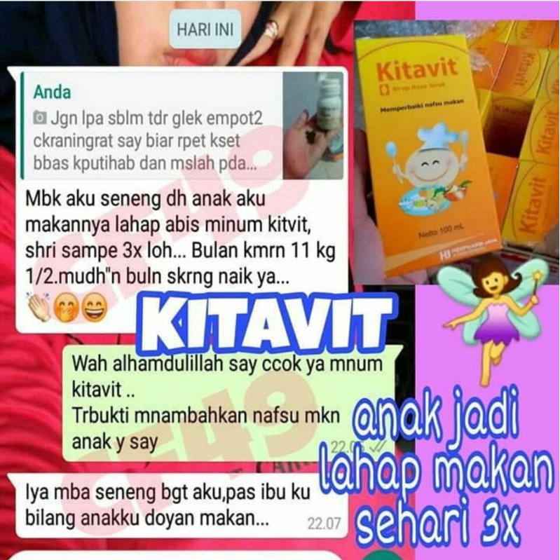 KITAVIT 100 ml Sirup Nafsu Makan anak peninggi badan