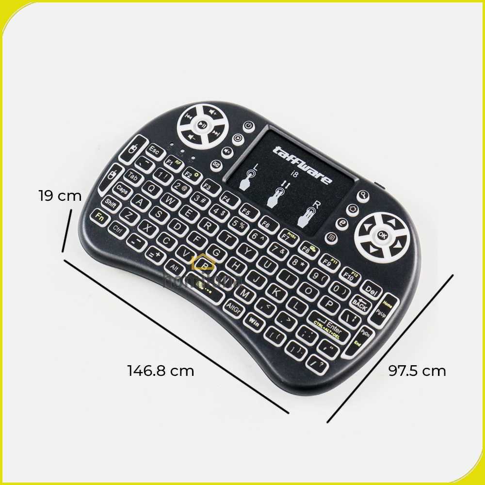 Taffware Air Mouse Wireless Mini Keyboard RGB 2.4GHz Dengan Touch Pad - I8
