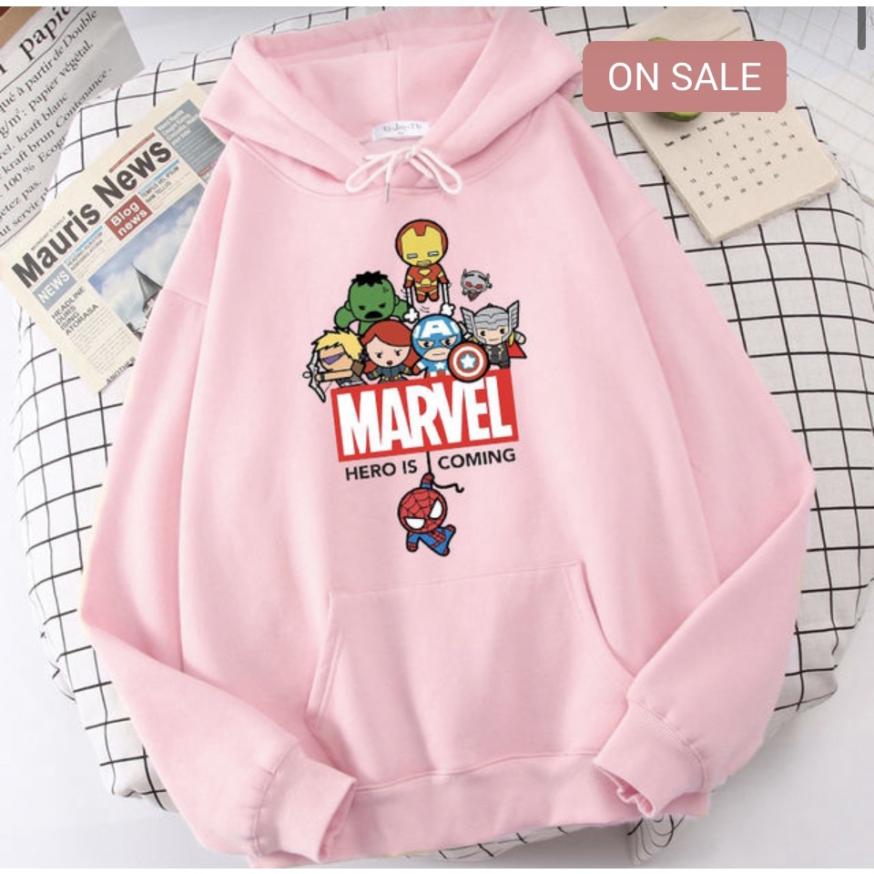 MAEVEL HERO IS COMING Jumper Hoodie Anak   II Jaket Hoodie Anak Viral II Sweater Hoodie Kids Size M - XL ( Laki Laki &amp; Peremepuan )