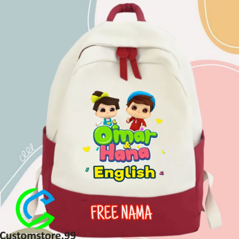 TAS RANSEL ANAK OMAR HANA FREE CETAK NAMA