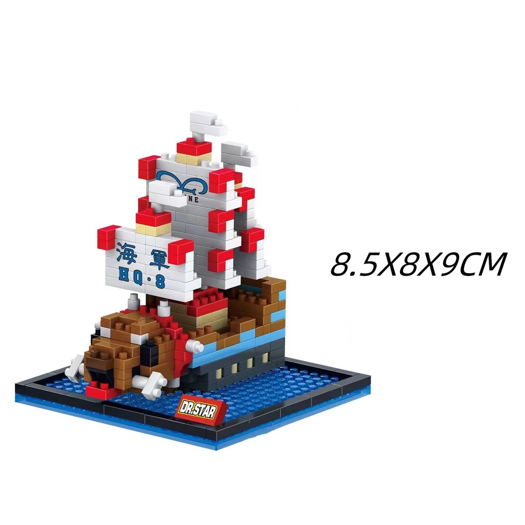 Diy Blok Bangunan Partikel Mini Seri Kapal One Piece Whitebeard Pirate Ship, Merry, Sonny, Dll Mainan Blok Bangunan Rakitan Yang Sangat Susah