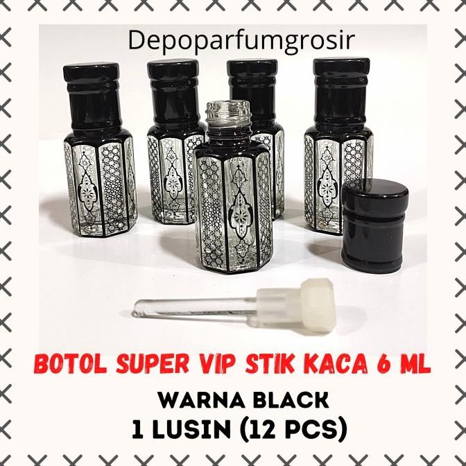BOTOL PARFUM TOLA PRINTING SUPER VIP STICK KACA BLACK 6 ML GRT546545T