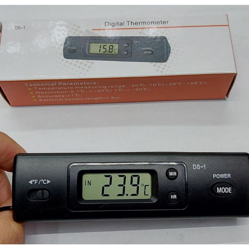 Thermometer jam digital portable DS-1 pengukur suhu ac mobil kulkas termometer ac rumah pengukur suhu ac digital