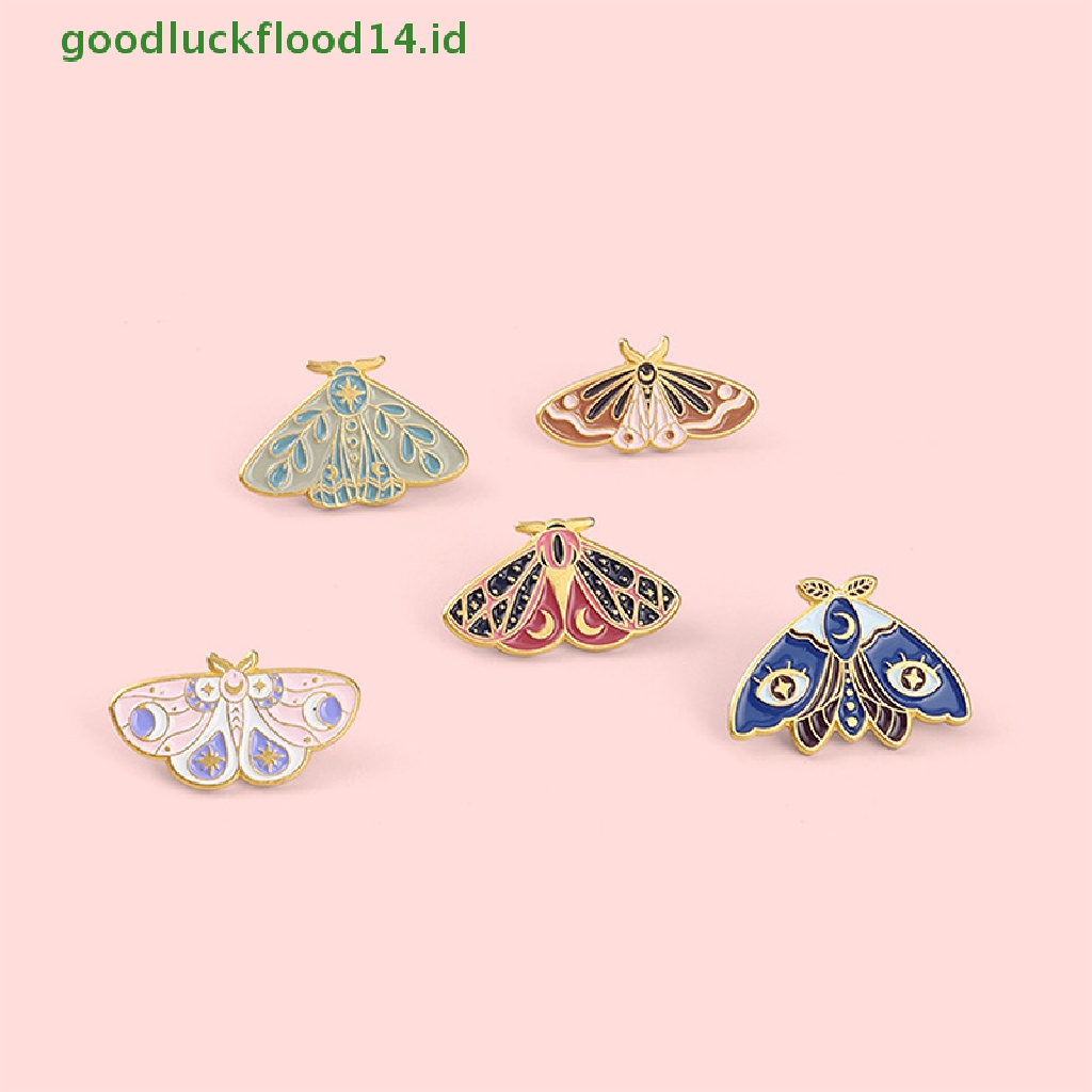 [GOOGFOUR] Warna Ngengat Enamel Pin Art Paing Serangga Tas Bros Kerah Lencana Kartun Perhiasan [TOP]