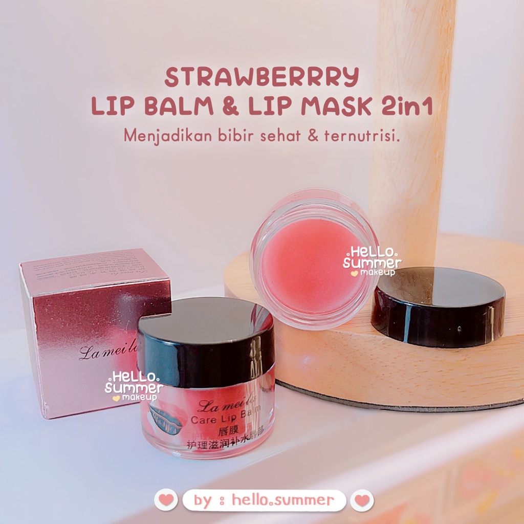 [FREE SPATULA!] Strawberry Vitamin Lip Mask Moisturizing Lip Balm 2in1 Melembabkan Bibir Perawatan Bibir Lip Care