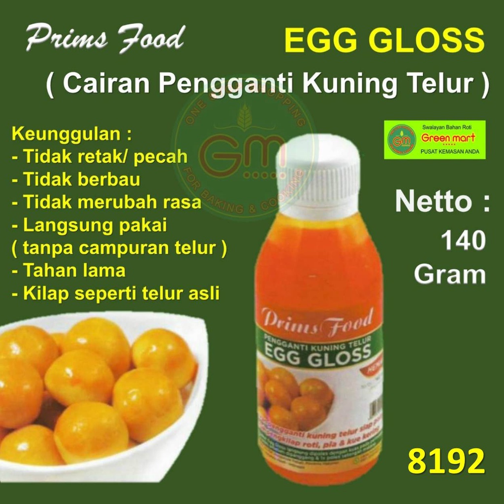 

Egg Gloss Primsfood Cairan Pengganti Kuning Telur Siap Poles 140 Gram Campuran Pewarna Kuning Telur. 8192