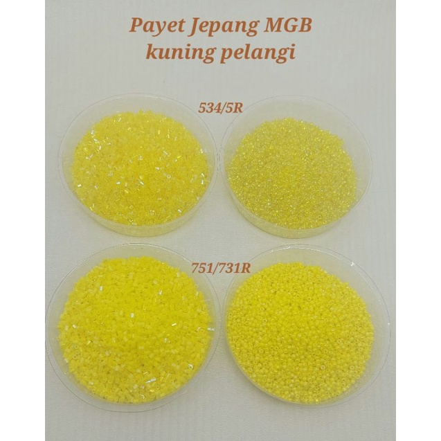 10gr Payet Jepang MGB Asli variasi kuning pelangi/payet kebaya