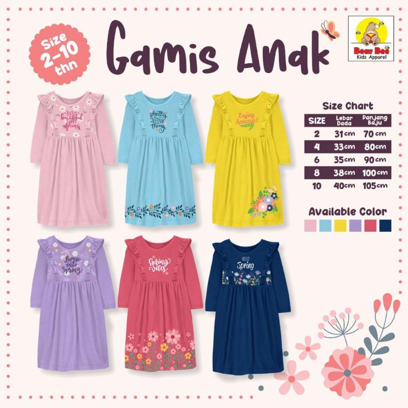 Gamis Kaos Anak Bear Bee Sz 2-10