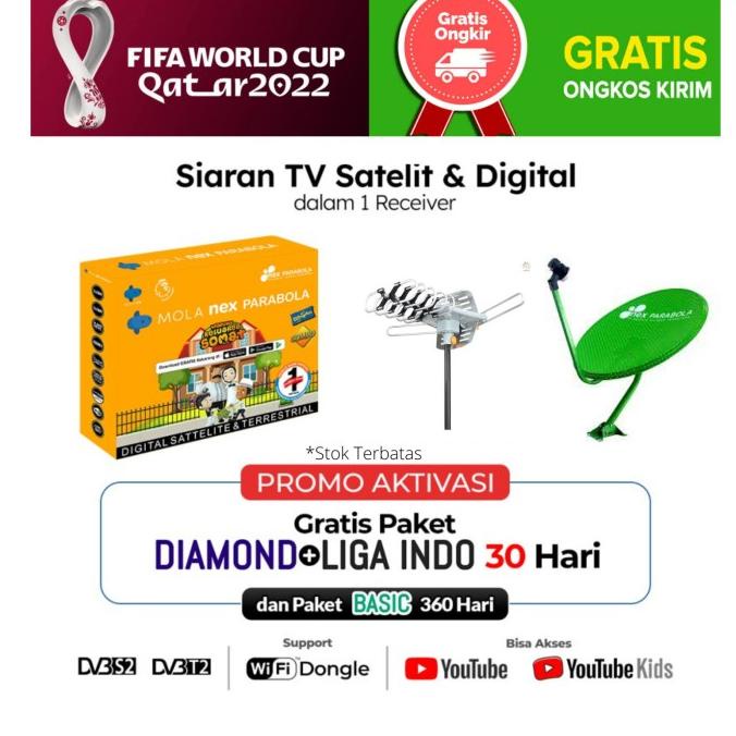 Receiver Nex Parabola Combo kuning Receiver Parabola dan Set Top Box