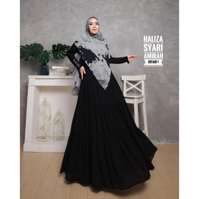 Gamis Amirah 1 black 2 by haliza syari